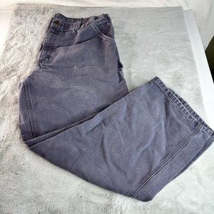 Carhartt Men's Loose Fit Washed Duck Gray Utility Work Pant Bungaree Fit 40x32